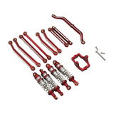 Maxbell RC Metal Shock Absorber with Pull Rod DIY Spare Parts for 1:18 Crawler Model Red