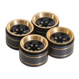 Maxbell 4 Pieces 1.0 Brass Wheel Rims RC Wheel Rims for 1/18 RC Crawler Spare Parts