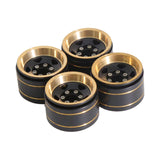 Maxbell 4 Pieces 1.0 Brass Wheel Rims RC Wheel Rims for 1/18 RC Crawler Spare Parts