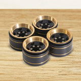 Maxbell 4 Pieces 1.0 Brass Wheel Rims RC Wheel Rims for 1/18 RC Crawler Spare Parts