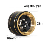 Maxbell 4 Pieces 1.0 Brass Wheel Rims RC Wheel Rims for 1/18 RC Crawler Spare Parts