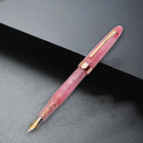 Maxbell Piston Fountain Pen Ef0.5mm Acrylic Piston Filling Pen for Signatures Writing pink