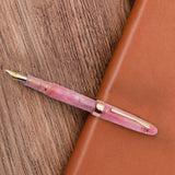 Maxbell Piston Fountain Pen Ef0.5mm Acrylic Piston Filling Pen for Signatures Writing pink