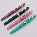 Maxbell Piston Fountain Pen Ef0.5mm Acrylic Piston Filling Pen for Signatures Writing pink