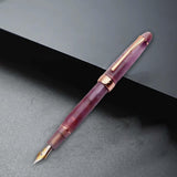 Maxbell Piston Fountain Pen Ef0.5mm Acrylic Piston Filling Pen for Signatures Writing purple
