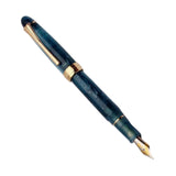 Maxbell Piston Fountain Pen Ef0.5mm Acrylic Piston Filling Pen for Signatures Writing dark blue