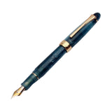 Maxbell Piston Fountain Pen Ef0.5mm Acrylic Piston Filling Pen for Signatures Writing dark blue