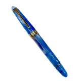 Maxbell Piston Fountain Pen Ef0.5mm Acrylic Piston Filling Pen for Signatures Writing blue