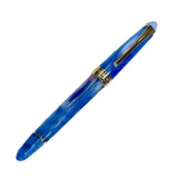 Maxbell Piston Fountain Pen Ef0.5mm Acrylic Piston Filling Pen for Signatures Writing blue