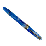 Maxbell Piston Fountain Pen Ef0.5mm Acrylic Piston Filling Pen for Signatures Writing blue