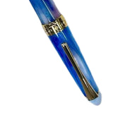 Maxbell Piston Fountain Pen Ef0.5mm Acrylic Piston Filling Pen for Signatures Writing blue