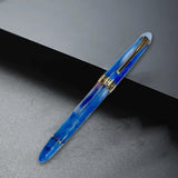 Maxbell Piston Fountain Pen Ef0.5mm Acrylic Piston Filling Pen for Signatures Writing blue