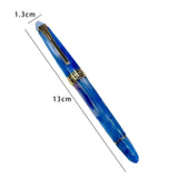 Maxbell Piston Fountain Pen Ef0.5mm Acrylic Piston Filling Pen for Signatures Writing blue