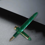Maxbell Piston Fountain Pen Ef0.5mm Acrylic Piston Filling Pen for Signatures Writing dark green