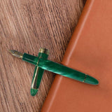 Maxbell Piston Fountain Pen Ef0.5mm Acrylic Piston Filling Pen for Signatures Writing dark green