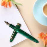 Maxbell Piston Fountain Pen Ef0.5mm Acrylic Piston Filling Pen for Signatures Writing dark green