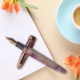 Maxbell Piston Fountain Pen Ef0.5mm Acrylic Piston Filling Pen for Signatures Writing red
