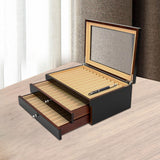 Maxbell Wood Pen Display Case Multipurpose Office Stationery Supply Pen Storage Case black