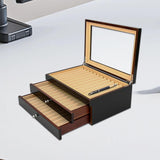 Maxbell Wood Pen Display Case Multipurpose Office Stationery Supply Pen Storage Case black