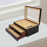 Maxbell Wood Pen Display Case Multipurpose Office Stationery Supply Pen Storage Case black