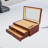 Maxbell Wood Pen Display Case Multipurpose Office Stationery Supply Pen Storage Case red