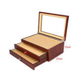 Maxbell Wood Pen Display Case Multipurpose Office Stationery Supply Pen Storage Case red