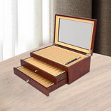 Maxbell Wood Pen Display Case Multipurpose Office Stationery Supply Pen Storage Case red