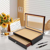 Maxbell Wood Pen Display Box Gift Pen Storage Organizer for Office Thanksgiving Home black