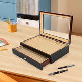 Maxbell Wood Pen Display Box Gift Pen Storage Organizer for Office Thanksgiving Home black