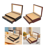 Maxbell Wood Pen Display Box Gift Pen Storage Organizer for Office Thanksgiving Home black