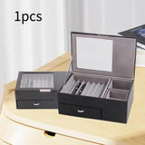 Maxbell 2 Layer Pen Display Case Desk Storage Box for Office Supplies Office Counter Black