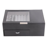 Maxbell 2 Layer Pen Display Case Desk Storage Box for Office Supplies Office Counter Black