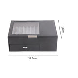 Maxbell 2 Layer Pen Display Case Desk Storage Box for Office Supplies Office Counter Black