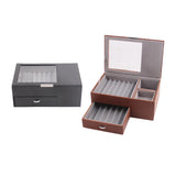 Maxbell 2 Layer Pen Display Case Desk Storage Box for Office Supplies Office Counter Black