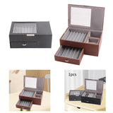 Maxbell 2 Layer Pen Display Case Desk Storage Box for Office Supplies Office Counter Black