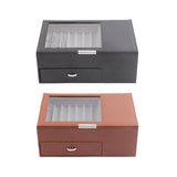 Maxbell 2 Layer Pen Display Case Desk Storage Box for Office Supplies Office Counter Black