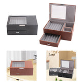 Maxbell 2 Layer Pen Display Case Desk Storage Box for Office Supplies Office Counter Black