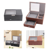 Maxbell 2 Layer Pen Display Case Desk Storage Box for Office Supplies Office Counter Black