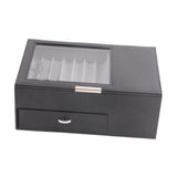 Maxbell 2 Layer Pen Display Case Desk Storage Box for Office Supplies Office Counter Black