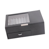 Maxbell 2 Layer Pen Display Case Desk Storage Box for Office Supplies Office Counter Black