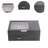 Maxbell 2 Layer Pen Display Case Desk Storage Box for Office Supplies Office Counter Black