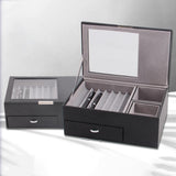 Maxbell 2 Layer Pen Display Case Desk Storage Box for Office Supplies Office Counter Black