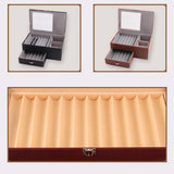 Maxbell 2 Layer Pen Display Case Desk Storage Box for Office Supplies Office Counter Black