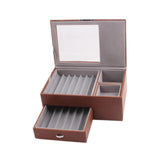 Maxbell 2 Layer Pen Display Case Desk Storage Box for Office Supplies Office Counter Brown