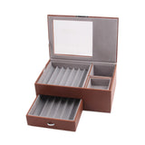 Maxbell 2 Layer Pen Display Case Desk Storage Box for Office Supplies Office Counter Brown