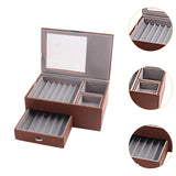 Maxbell 2 Layer Pen Display Case Desk Storage Box for Office Supplies Office Counter Brown