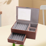 Maxbell 2 Layer Pen Display Case Desk Storage Box for Office Supplies Office Counter Brown