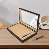 Maxbell Pen Storage Case Multipurpose Transparent Cover Office Wood Pen Display Case black