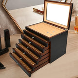 Maxbell Wood Pen Display Box Collection Gift Portable 78 Slots for Party Home Office black