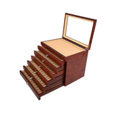 Maxbell Wood Pen Display Box Collection Gift Portable 78 Slots for Party Home Office red